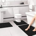 thumbnail image 4 of US Warehouse under $5! kkbbma 3-Piece Memory Foam Bath Mat Set - Non-Slip, Extra Absorbent, Super Soft U-Shaped Toilet Rug, Shaggy Soft Bath Mats, Machine Washable for Bathroom & Bedroom, 4 of 9