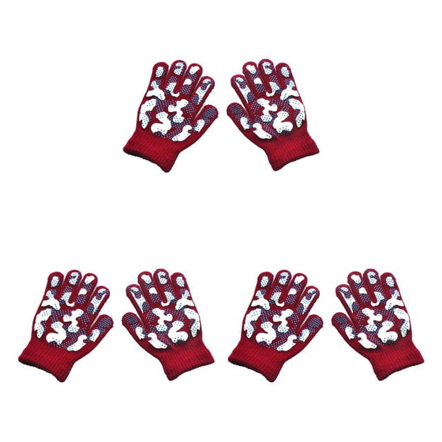 Sonducket 1 par de guantes de invierno para niños, guantes para niños, exquisitas cubiertas para dedos artesanales de punto cálido con patrón de Type1 NO1 Sonducket CBP367323