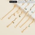 thumbnail image 2 of 1Box 3Pcs 3 Style Hamsa Hand & Flower & Tree & Acrylic Evil Eye Charm Anklets Set Brass Bar Link Chains Stackable Anklets for Women Golden 9-1/8~9-1/4 inch(23~23.4cm) 1Pc/style, 2 of 7