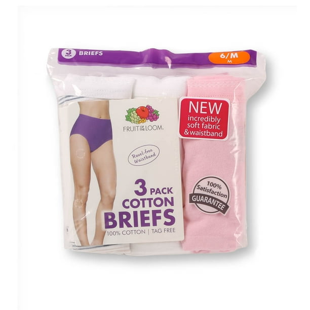 Fruit of the Loom Women`s 3 Pack Original Cotton Brief Panties, 9