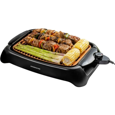 OVENTE Electric Indoor Grill with 13"x10" Nonstick Cooking Surface, 1000W Power, Copper GD1632NLCO