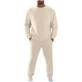 thumbnail image 3 of Jinhomg Mens 2 Piece Outfits Crewneck Fleece Sweatshirt and Elastic Waist Sweatpants Jogger Suits Athletic Gym Workout Warm Pants Set, 3 of 7