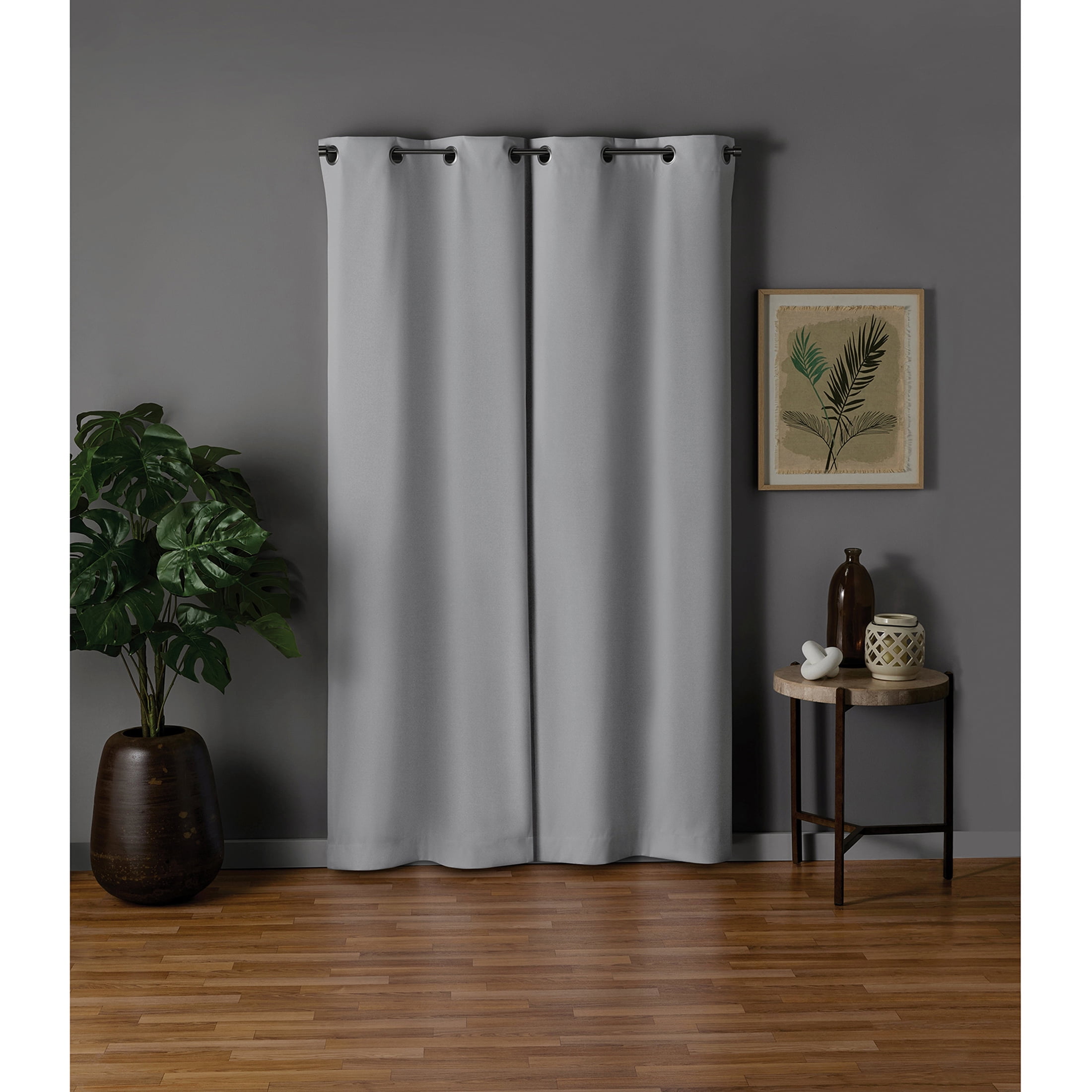 Mainstays White Solid Blackout Grommet Single Curtain Panel, 30" W x 84" L