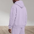 thumbnail image 4 of Nestiefly Lightweight Hoodie Men Fall Winter Fleece Drawstring Oversized Sweatshirts | Drawstring, Athletic, Vintage, Warm, Christmas Light Purple 2XL, 4 of 6