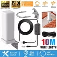 thumbnail image 2 of White Digital TV Antenna 39dBi High Gain with 10m Cable for 4K 1080p HD Reception Universal DTMB ATSC DVB-T Signal Support Indoor Use, 2 of 8