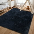 thumbnail image 3 of Garvee 4'x6' Fluffy Area Rugs Soft Fuzzy Carpet, Non Slip Shaggy Accent Rug for Living Room Bedroom Home Decor, Navy Blue, 3 of 8