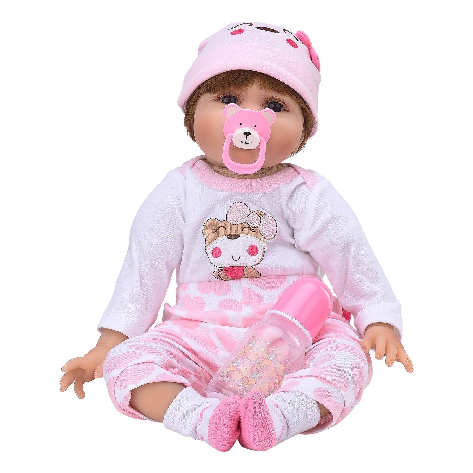 22 Inch Lovely Bebe Reborn Baby Doll Handmade Soft Touch Reborn Dolls For  Christmas Gifts (Cloth Body genderless)(Some Parts Send Random)