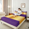 thumbnail image 4 of Castle Fairy Boys Girls Gold Polka Dots Twin Sheet Sets 3pcs,Abstract Wide Stripes Twin Fitted Sheet Microfiber,Gradient Luxury Geometric Breathable Flat Sheet,Super Cozy Room Decor, 4 of 7