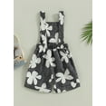 thumbnail image 3 of Inevnen Toddler Baby Girl Sunflower Print Overalls Shorts with Pocket Suspender Trousers Cute Summer Clothing Outfit, 3 of 7