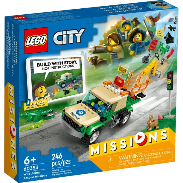 LEGO City Wild Animal Rescue Missions, 60353 with Truck and Animals for Kids, Interactive Digital Adventure Building Game with Bricks & 3 Minifigures - Walmart.com