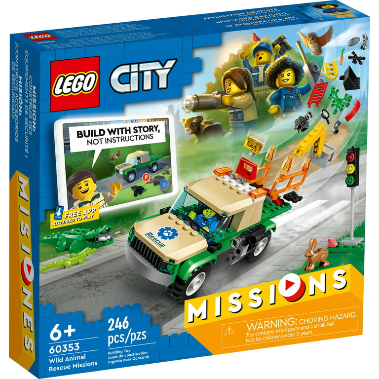 Enkelhed melodrama skrivning LEGO City Wild Animal Rescue Missions, 60353 with Truck Toy and Animals for  Kids, Interactive Digital Adventure Building Game with Bricks & 3  Minifigures - Walmart.com