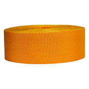 Strapworks Lightweight Polypropylene Webbing - Poly Strapping for Outdoor DIY Gear Repair, Pet Collars, Crafts - 2 Inch x 50 Yards - Yellow Gold