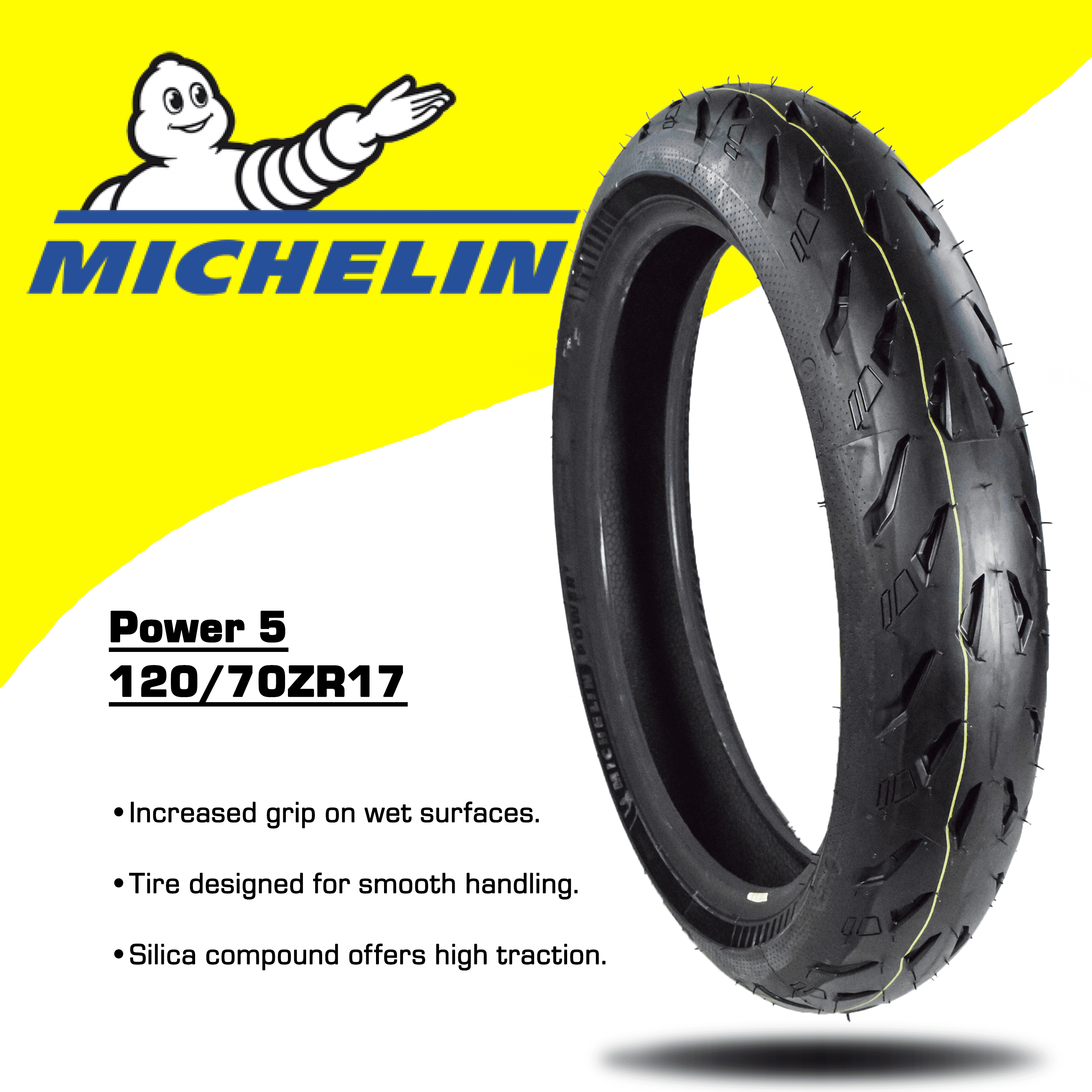 Michelin Pilot Power 5 Front Radial Motorcycle Tire, 120