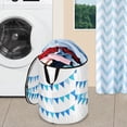 thumbnail image 5 of 50L Extra Large Popup Hamper Collapsible Laundry Basket With Zippered Lid 15.7x18.5in Blue Gradient Celebration, 5 of 7