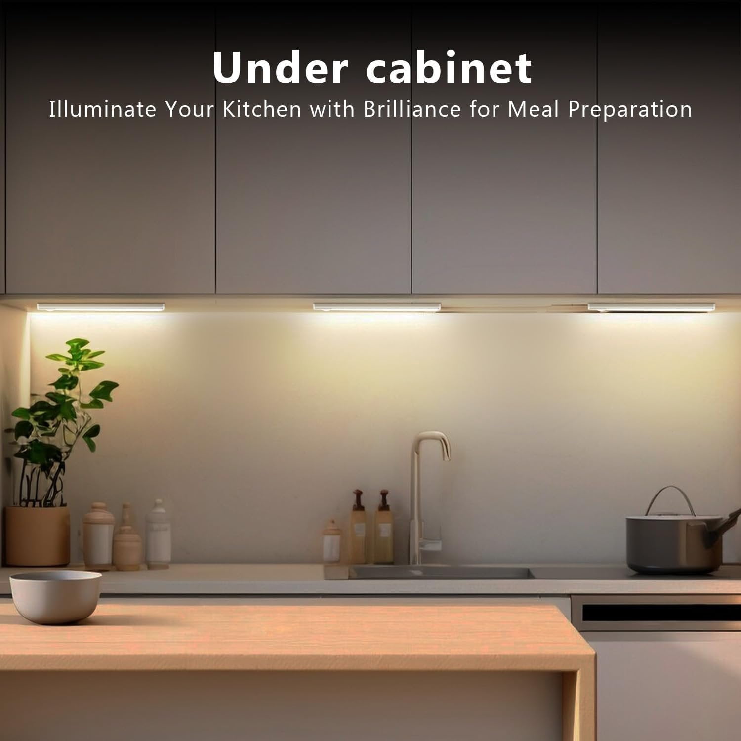 Under Cabinet Lighting, 2 Pack Under Cabinet Lights Rechargeable, Motion Sensor Light Indoor, 3 Color Temps, 5 Levels Dimmable  Closet Lights,  Under Counter Lights for Kitchen, Stairs
