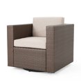 thumbnail image 6 of GDF Studio Venice Outdoor Wicker Swivel Club Chair with Cushions, Light Brown and Ceramic Gray, 6 of 9