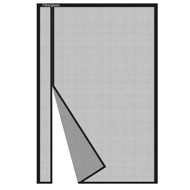 Puerta mosquitera magnética Risareyi 152 x 198 cm de fibra de vidrio negra
