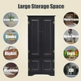 thumbnail image 6 of Costway Accent Storage Cabinet Adjustable Shelves Antique 2 Door Floor Cabinet Black, 6 of 10
