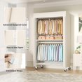 thumbnail image 5 of White Rack With Beige Cover Metal Garment Clothing Rack, 5 of 7