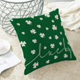 thumbnail image 4 of St Patricks Day Pillow Covers 18X18 Inch Pack of 2, Spring Lucky Clover Decor Throw Pillow Linen Green Shamrocks Pillow Cases Cushion for Bedroom Home Sofa Decorations, 4 of 5
