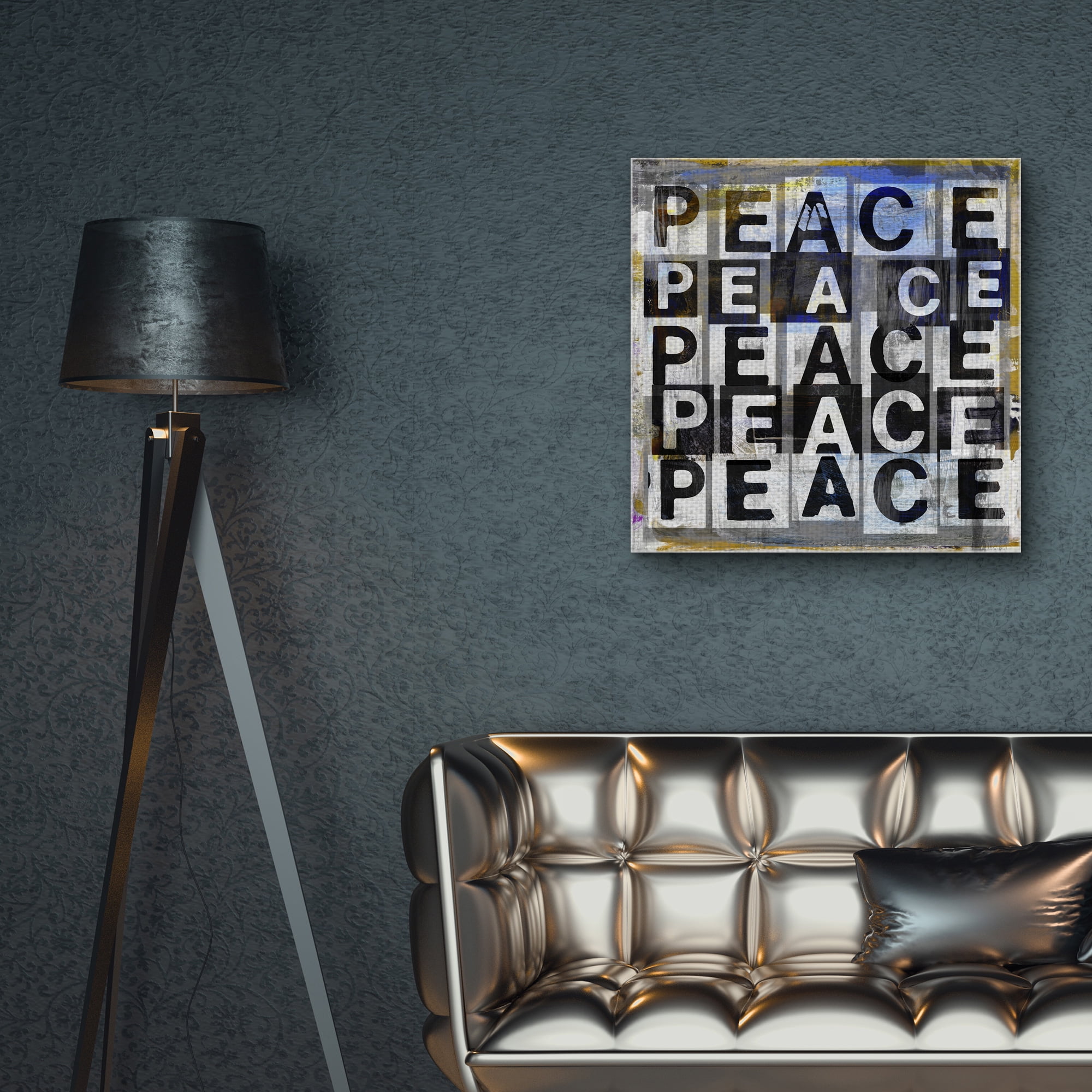 Masterpiece Art Gallery Peace Abstract Sign by Sven Pfrommer Canvas Art Print 24" x 24"