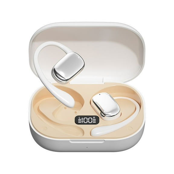 Bone Conduction Bluetooth 5.4 Earbuds, Non In Ear Wireless Headphones, Hanging Bluetooth Headset, LED Display Wireless Earphones, Long Endurance Sports Headphones for Running Fitness