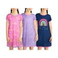 thumbnail image 3 of Sleep & Co Girls Nightgowns - 3 Pack Short Sleeve Girls Pajamas Night Gown Sleep Shirts Dress (5-16), 3 of 7