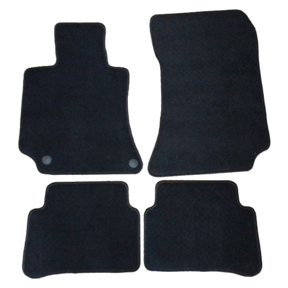 Ikon Motorsports Compatible with 10-16 Benz W212 E-Class OE Factory Style Black Nylon Carpet Car Floor Mats Front Rear 4pcs 2010 2011 2012