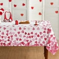 thumbnail image 4 of Valentines Day Tablecloth,52×70 Inch,Valentine's Decorations for Home Table Cloth Rectangle,Valentine Day Red Heart Decor Tablecloths Polyester for Picnic Party Dinner(#02), 4 of 4