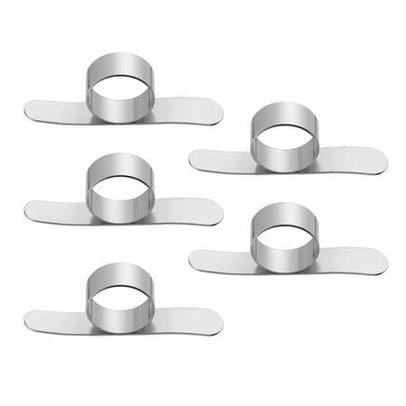 

5pcs Stainless Steel Ring-shaped Orange Lemon Opener Peeler Slicer Citrus Fruit Skin Remover for Home (Silver)