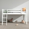 thumbnail image 2 of Tcbosik Loft Bed with Built-in Ladder and Full Length Guardrail, Twin Size Bed Frame for Bedroom, Wood Slats Support, No Box Spring Needed, White, 2 of 9
