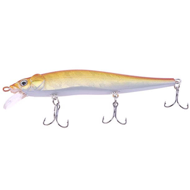 1pc 120mm 13g Señuelo de pesca Minnow Wobbler Cebo artificial con anzuelo triple (B)-196590.02 Likrtyny Para estrenar