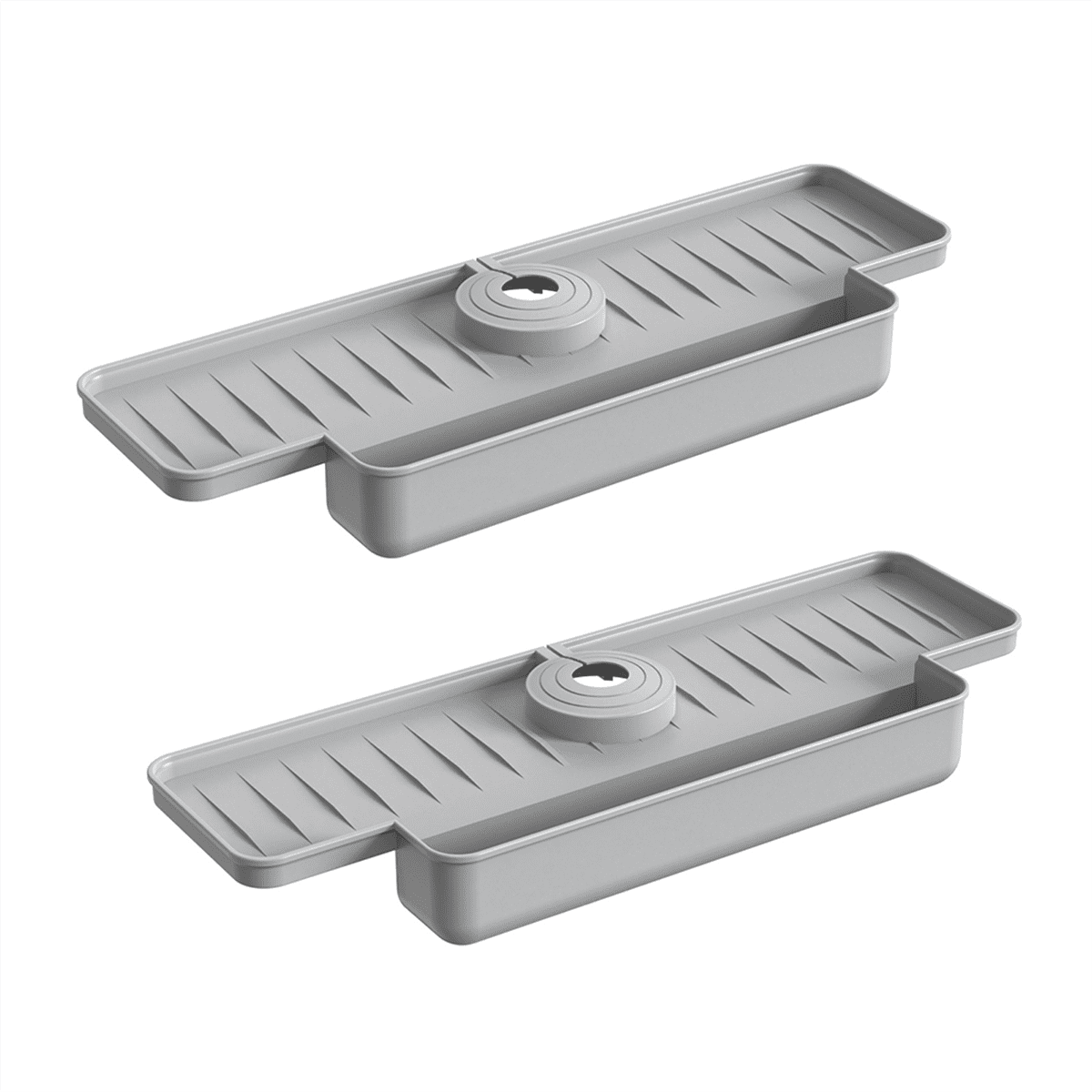 Silicone Faucet Splash Guard Kitchen Sink Splash Guard Upgraded Faucet Water Catcher Tray Sink Sponge Holder Gray