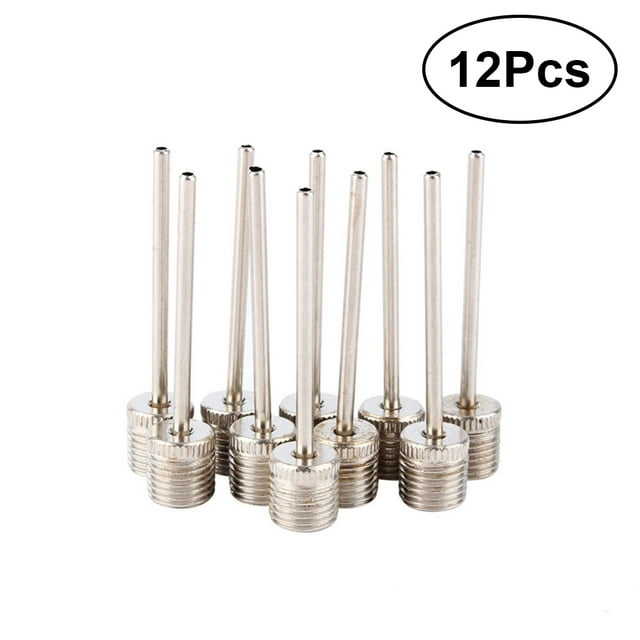 KAKOWELY 12pcs Air Inflation Needle Inflating Needles for Balls Basketball Football Soccor Inflating Pump Needle Adaptor (Silver),1.5"X0.31"X0.31"