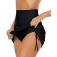 thumbnail image 4 of Charmo Womens Swimdress Drawstring Ruched Swim Skirt Adjustable Tie Side Swimsuit Bottom for Lady, 4 of 5