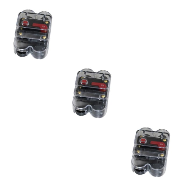 maskred Car Auto Audio Radio In Line Breaker Circuit Fuse For DC 12V Black 50A 3Set