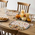 thumbnail image 4 of Fall Round Placemats Set of 4 Pumpkin Squirrel Place Mats Thanksgiving Woven Placemat Sunflower Maple Leaves Black Plaid Linen Circle Braided Table Mat for Kitchen Dining Table Party Decor 15 Inch, 4 of 9