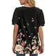 thumbnail image 5 of Fiudx Camisas para Mujer Moda Mujer Manga Corta Estampado Floral Cuello En V Tops Encaje Patchwork Camiseta Blusa, 5 of 7