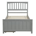 thumbnail image 5 of P PURLOVE Solid Wood Twin Size Platform Bed with Two Drawers for Guests Room,Bedroom(Gray), 5 of 7