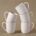 thumbnail image 4 of Famiware Tempus 4-Piece Stoneware Coffee Mug Sets, 14 oz Mugs for Kitchen, Antique White, 4 of 7