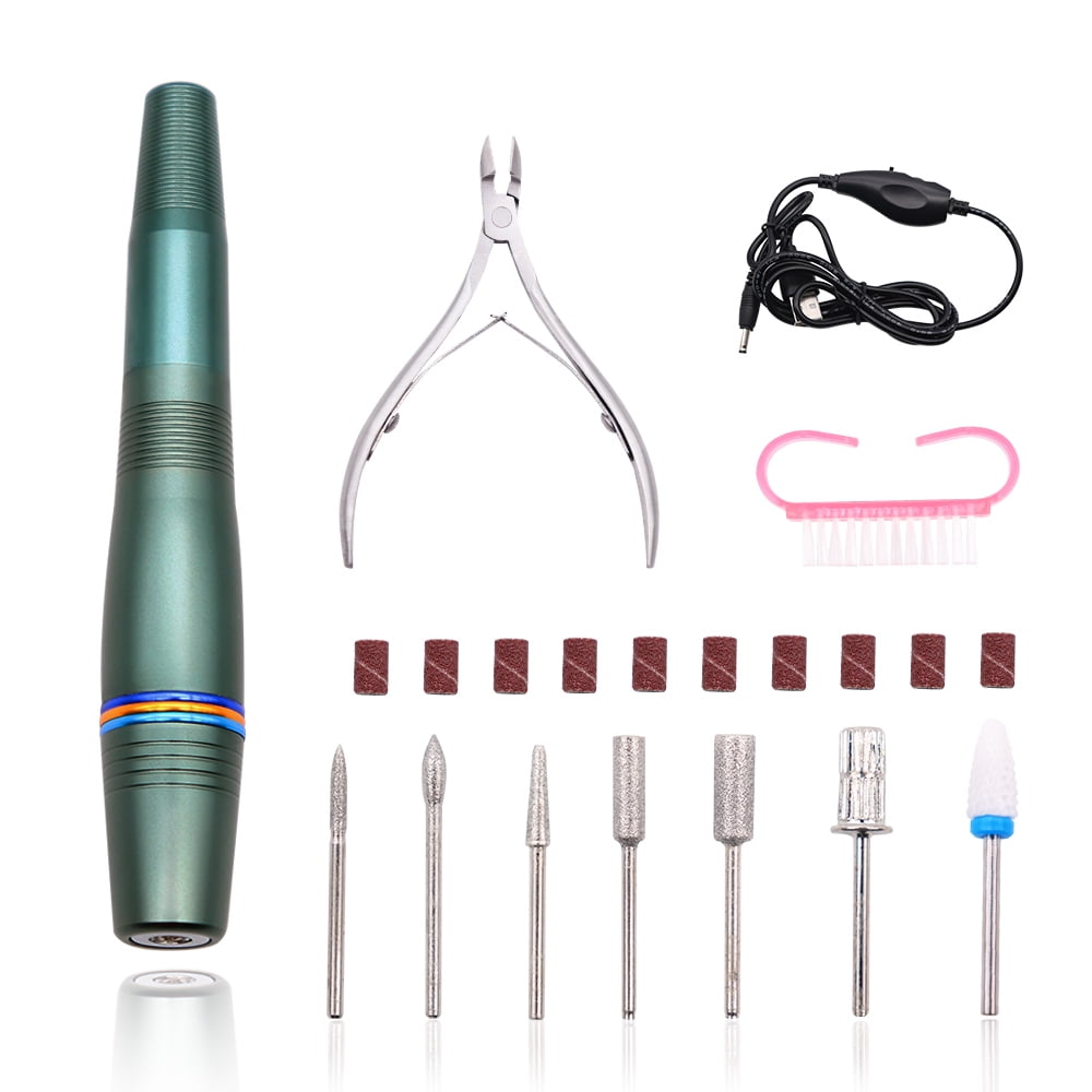 Electric Nail File Kit USB Manicure Pen Nail Drill Machine with Drill