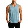 thumbnail image 2 of cllios Tank Tops Men Soft Comfy V Neck Sleeveless T Shirts Solid Color Lightweight Loose Fit Tank Top for Casual Summer Light Blue XXL, 2 of 6