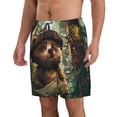thumbnail image 2 of Balery Jungle Hat Bear Traje de Baño Estilo Hawaiano para Hombre, Shorts de Secado Rápido con Bolsillos-Medium, 2 of 6