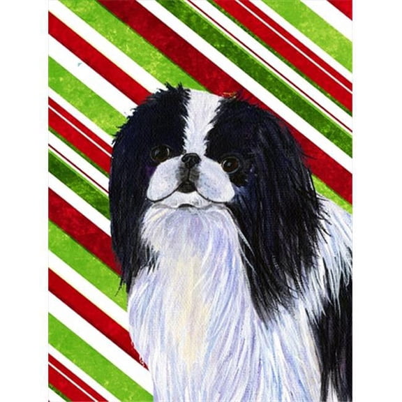 11 x 15 In. Japanese Chin Candy Cane Holiday Christmas Flag, Garden Size