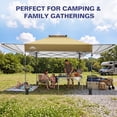 thumbnail image 3 of EAGLE PEAK 17 x 10 ft Pop up Gazebo Canopy Tent Outdoor Instant Canopy Shelter with Adjustable Dual Half Awnings (Beige), 3 of 11