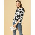 thumbnail image 3 of Allegra K Sudadera Casual Floral Cuello Redondo Blusa Top Estampado De Manga Larga Para Mujeres Blanco M Unique Bargains Blusa, 3 of 6