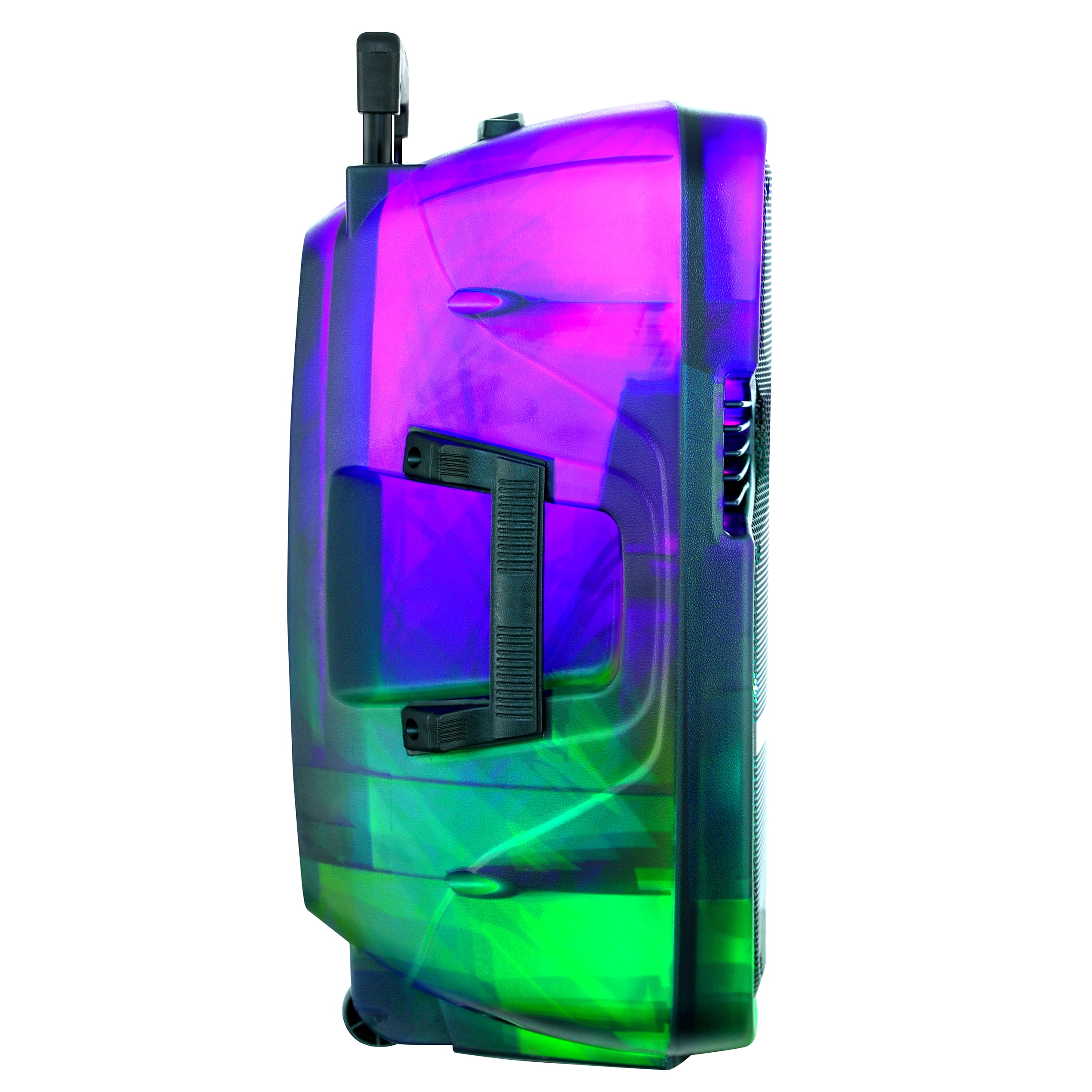 QFX Portable Bluetooth Rechargeable Speaker with Party Lights, TMS-1560, Multicolor