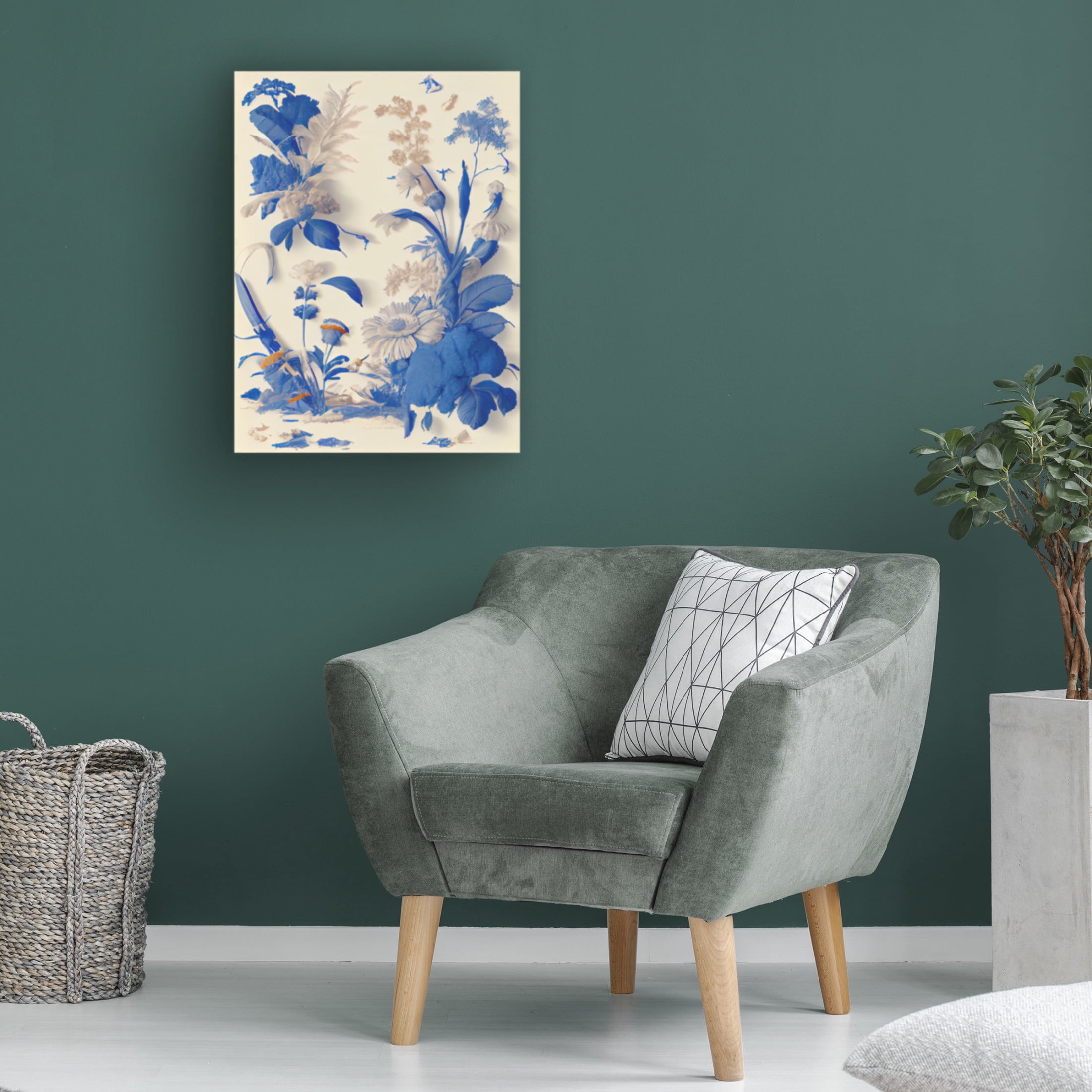 Canvas Wall Art - Sasha 'Living Toile IV' Wall Art for Living Room, Bedroom, or Office Décor by Trademark Fine Art - 35 x 47 Inches