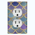 thumbnail image 1 of Metal Light Switch Plate Outlet Cover Mermaid Blue Purple MER008, 1 of 13