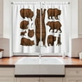 thumbnail image 2 of Ambesonne Black Bear Kitchen Curtains, Grizzly Animals Drawing, 55"x39", Pale Cinnamon Dark Brown, 2 of 3